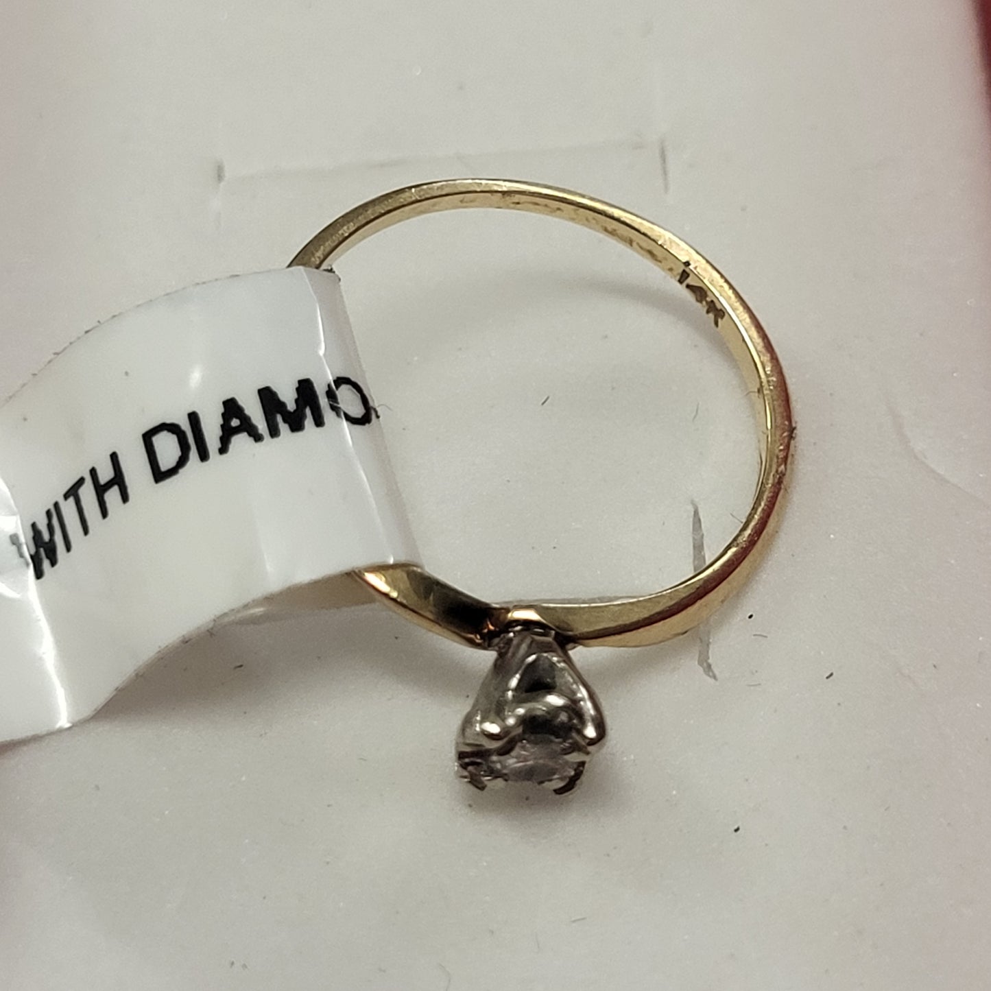 14K Yellow Gold Ring with Diamond