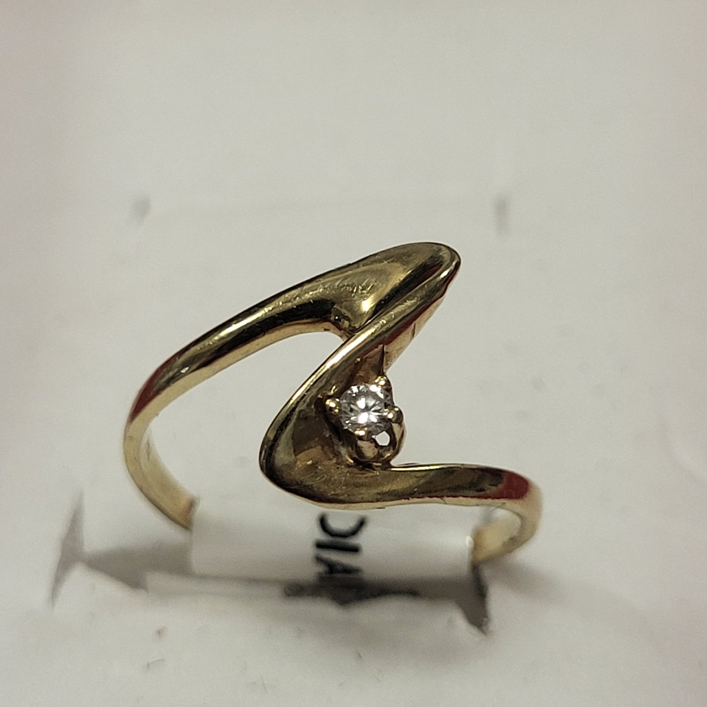 14K Yellow Gold Ring with Diamond