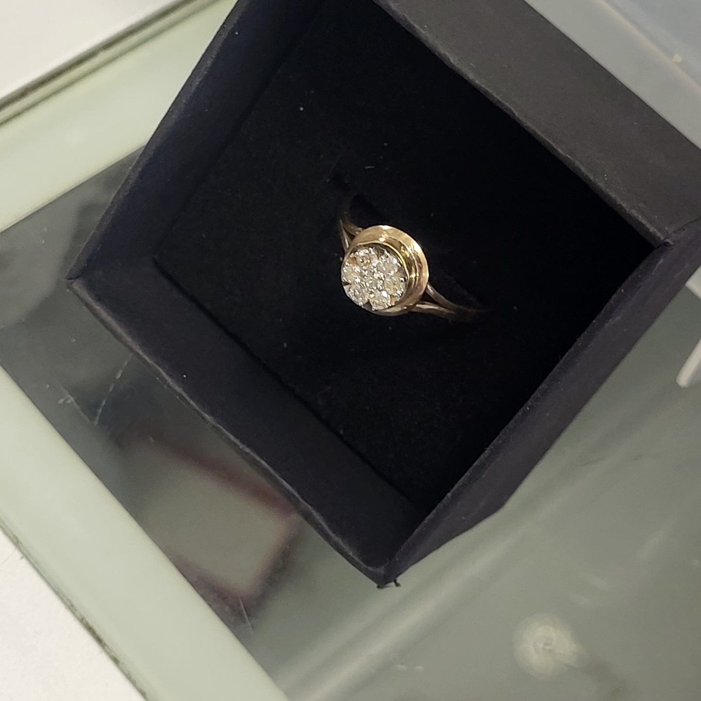 14K Yellow Gold and Diamond Cluster Ring OFAKC