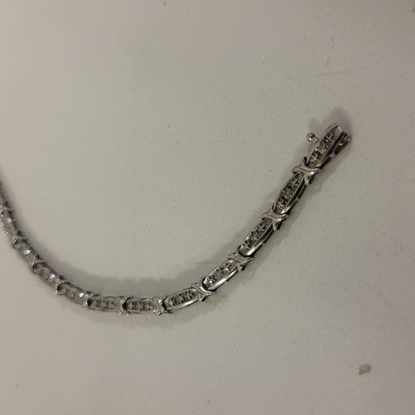 10K White Gold and Diamond Bracelet