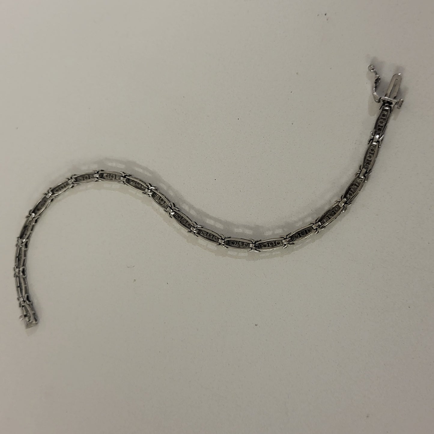 10K White Gold and Diamond Bracelet