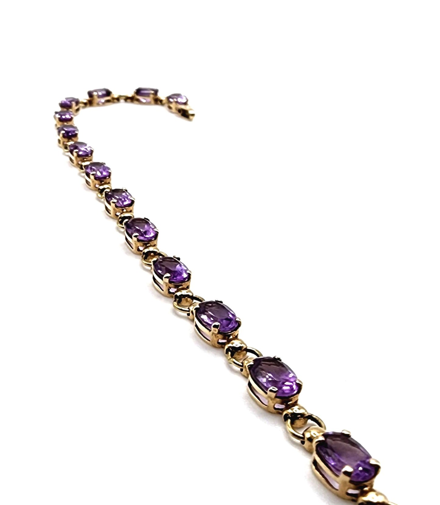 10K Yellow Gold Bracelet with Amythest Gemstones