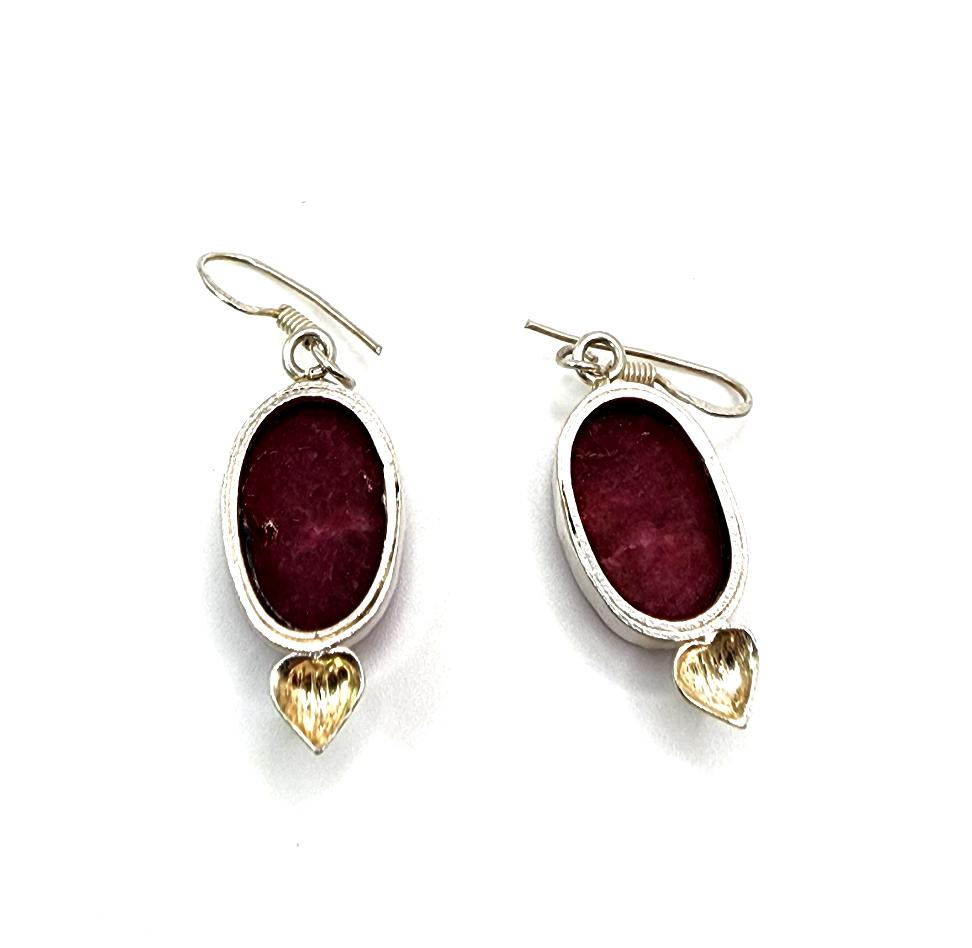 Sterling Silver Earrings with Spinel Gemstones