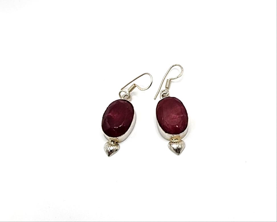 Sterling Silver Earrings with Spinel Gemstones