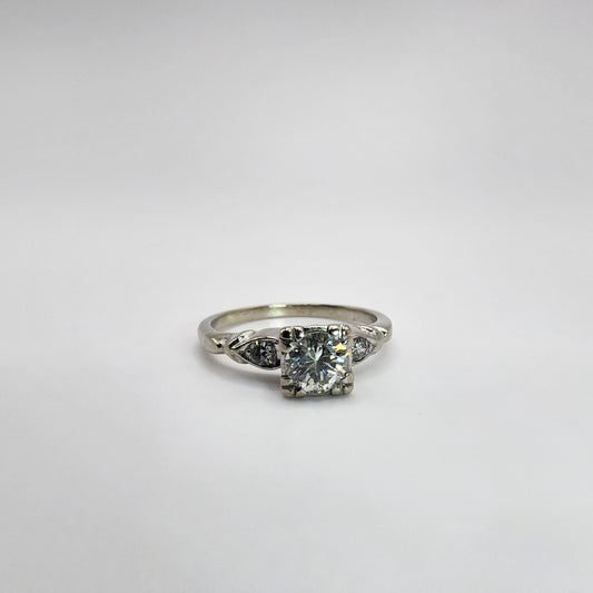 14K White Gold Ring with 0.48CT Diamond