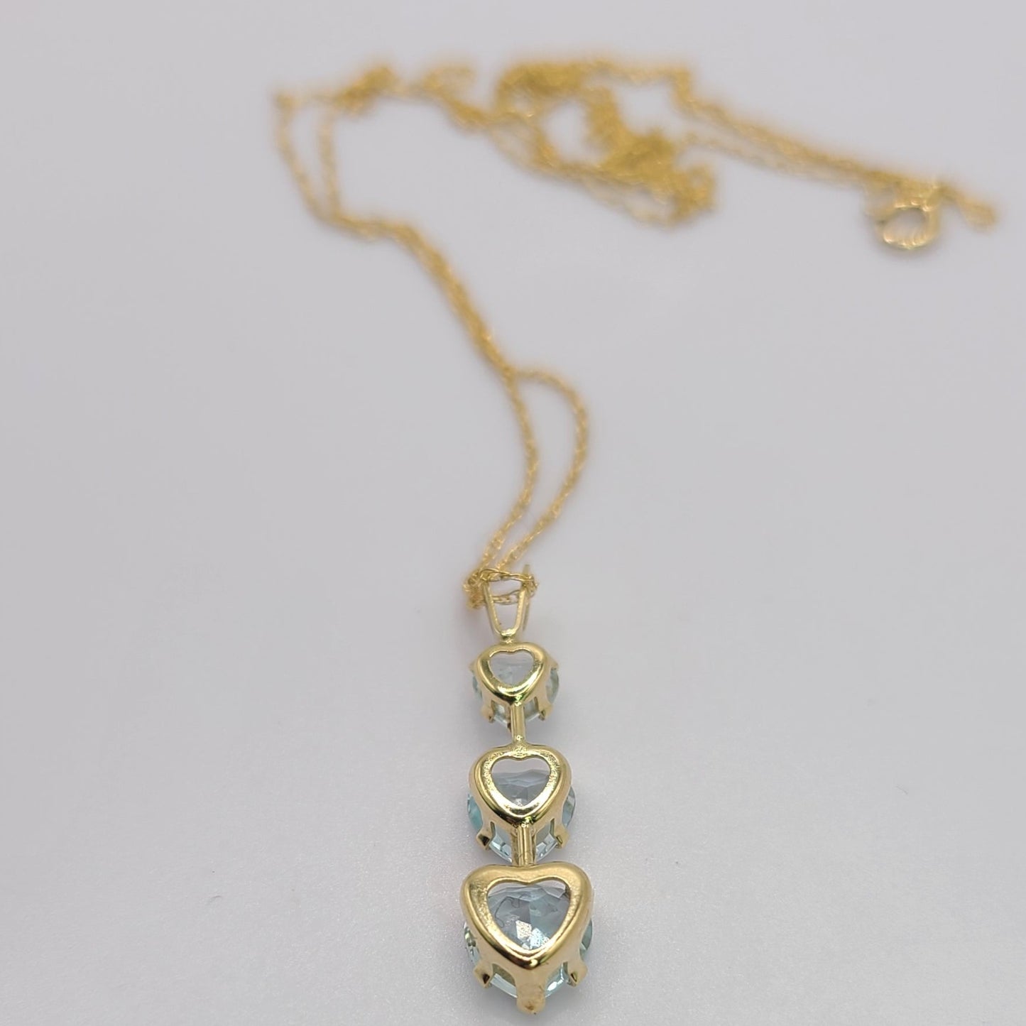 14K Yellow Gold Heart Topaz Pendant Necklace