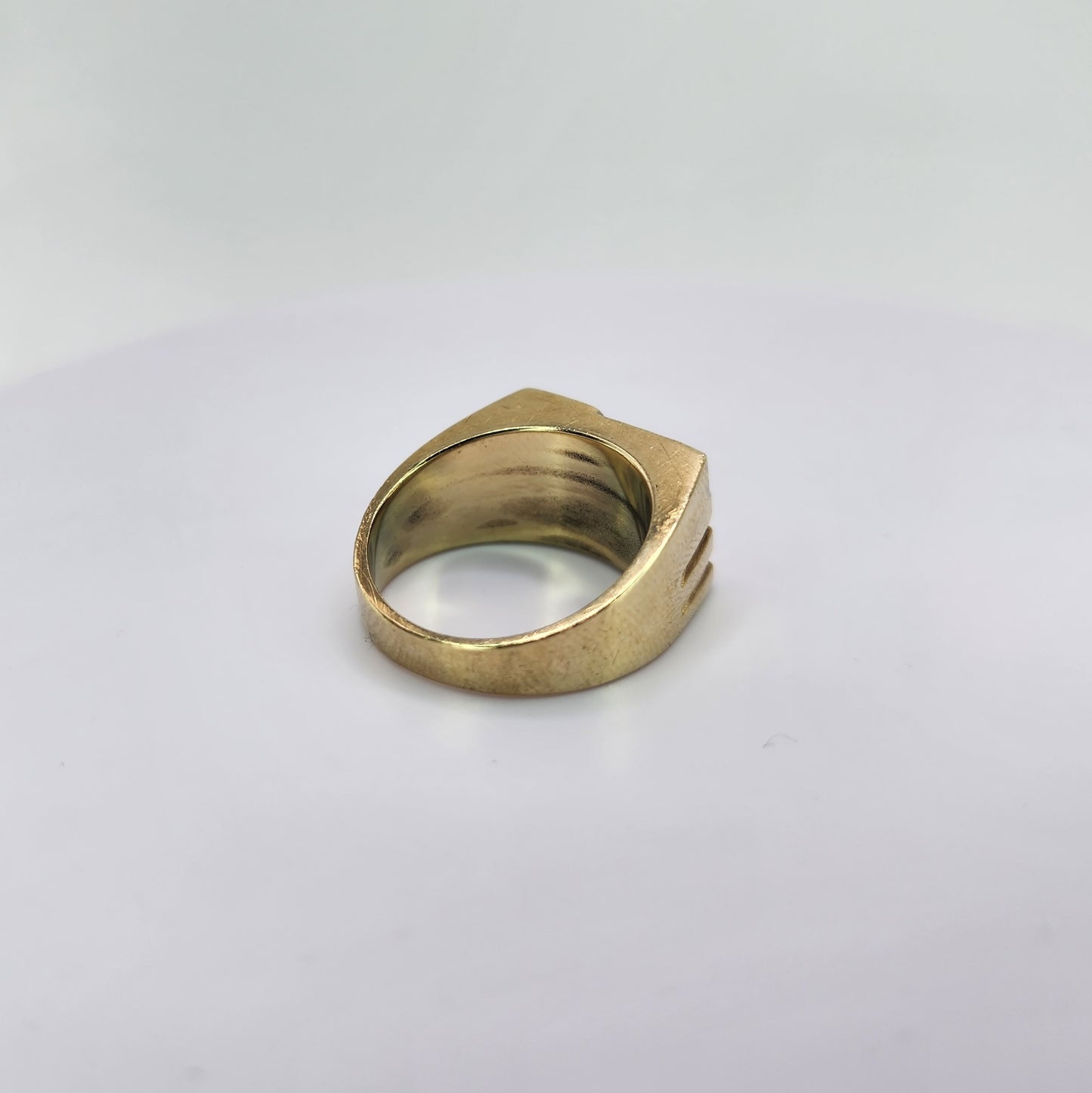 Heavy 10k Yellow Gold Diamond Accent Men's Ring