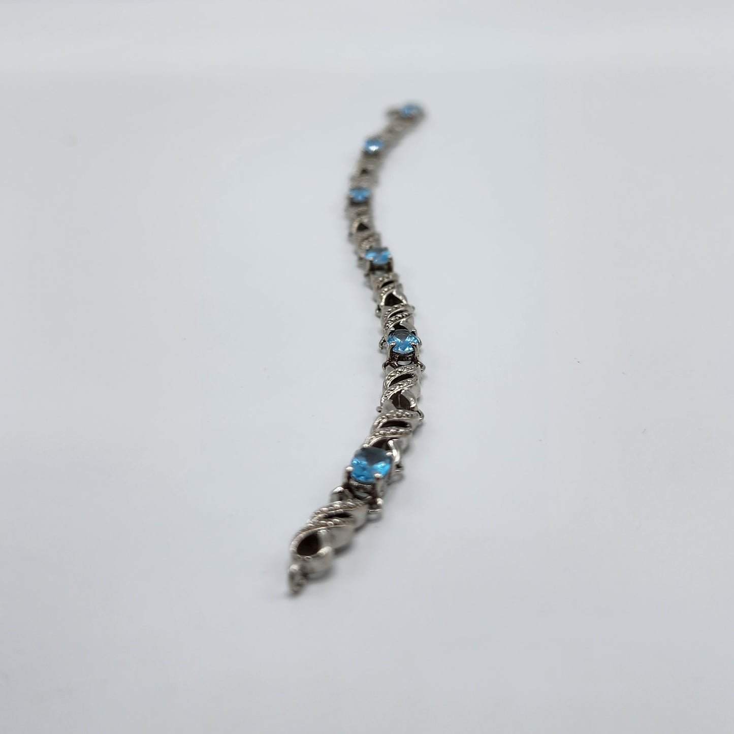 Sterling Silver Electric Blue Topaz Bracelet