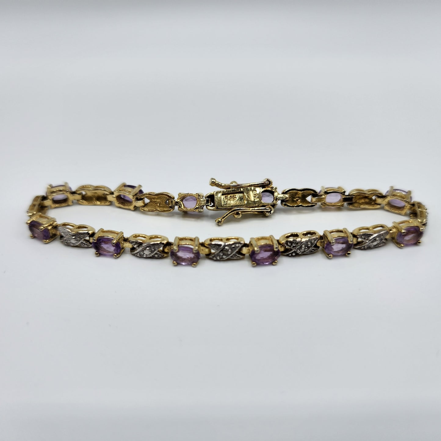 Gold over Sterling Silver Amethyst Bracelet