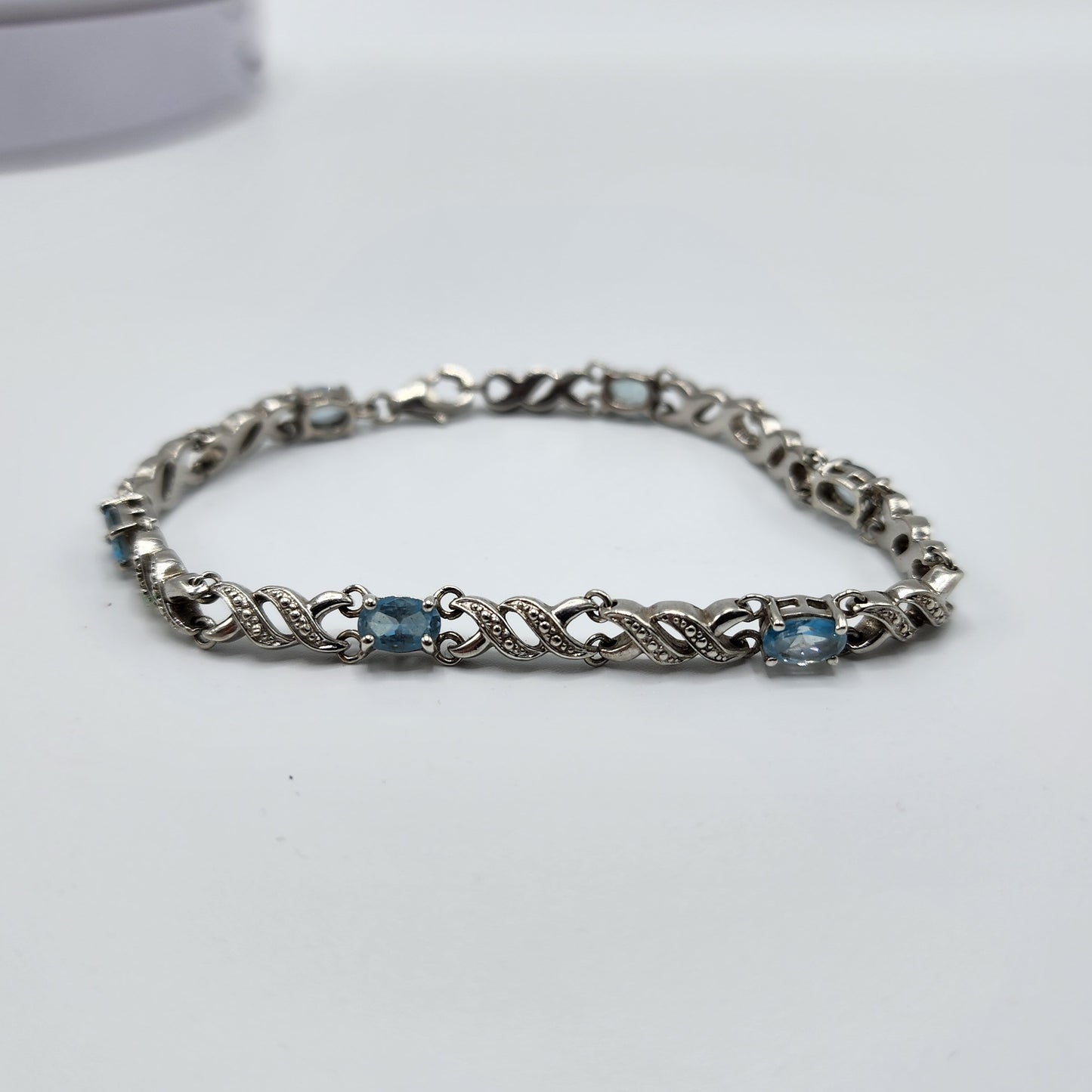 Sterling Silver Electric Blue Topaz Bracelet