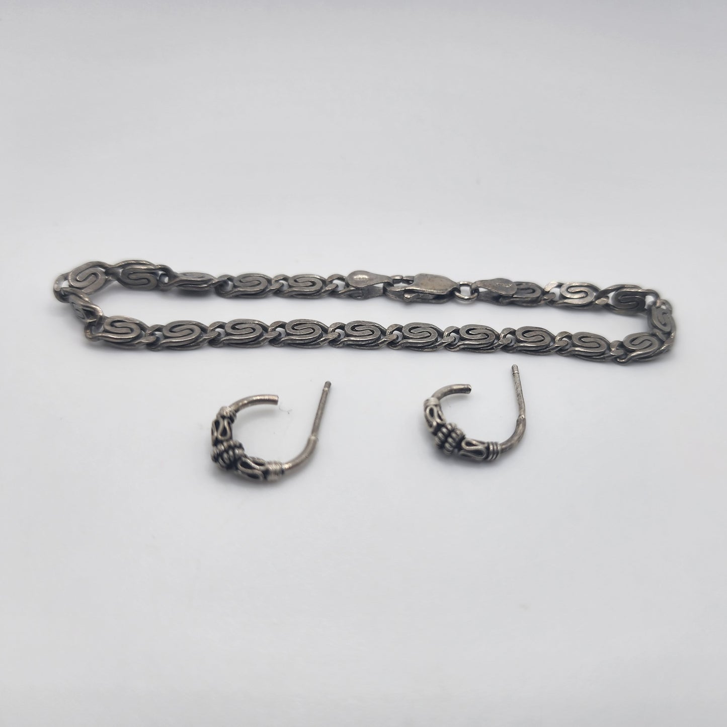 Sterling Silver Earrings and Bracelet Set