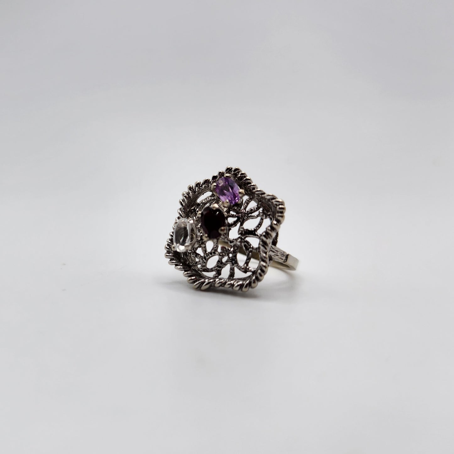 Sterling Silver Multigem Ring