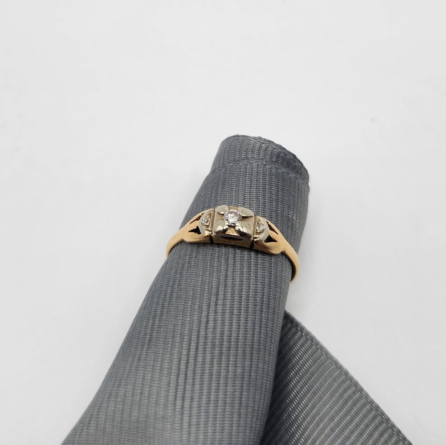 14K Two-Tone Gold Diamond Ring
