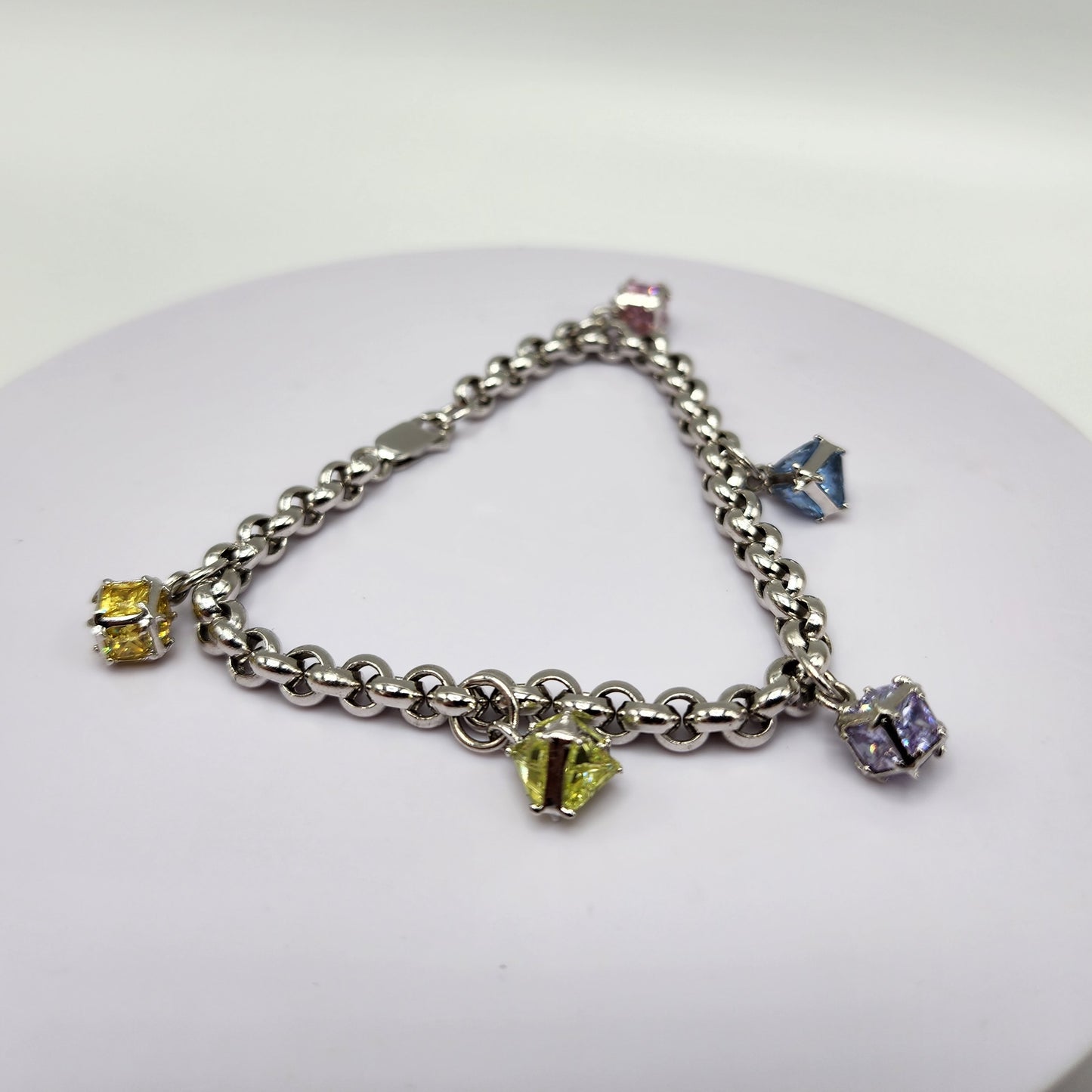 Sterling Silver Multi Colour Crystal Bracelet