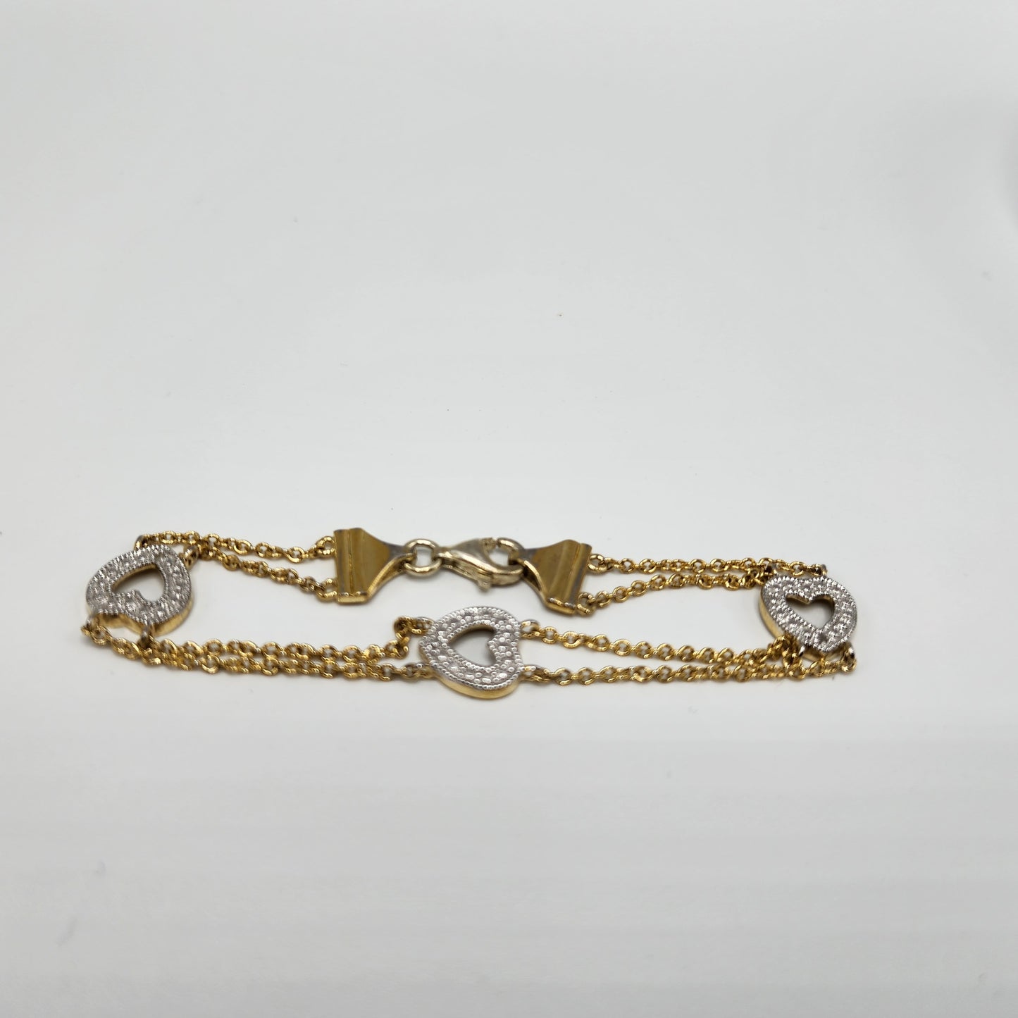 Gold over Sterling Silver Heart Bracelet