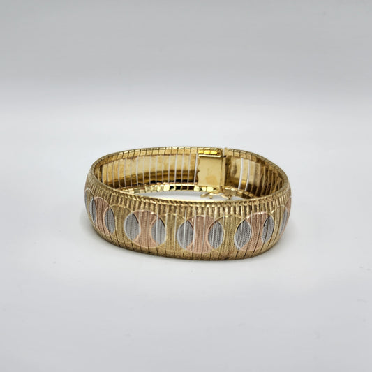 Three Tone Gold over Sterling Silver Bracelet
