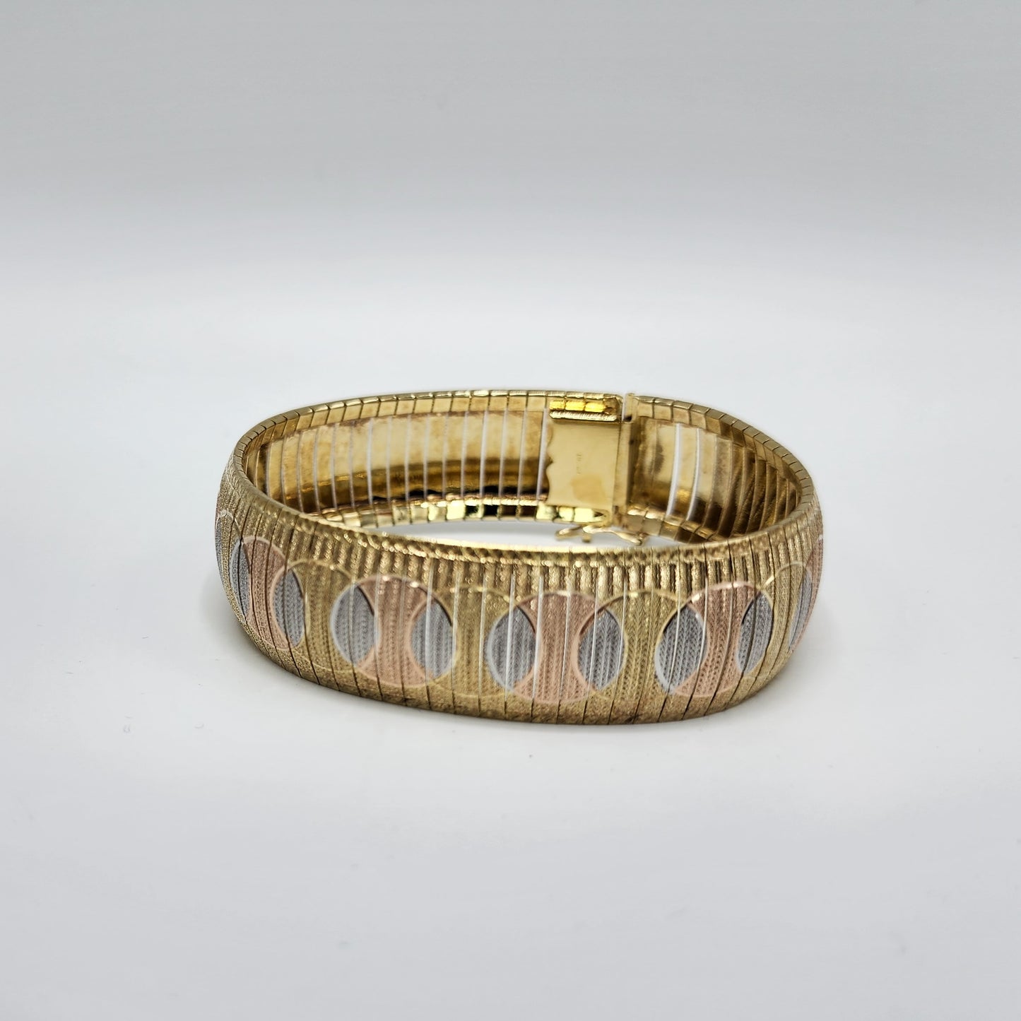 Three Tone Gold over Sterling Silver Bracelet