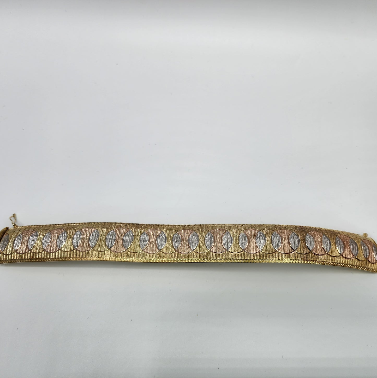 Three Tone Gold over Sterling Silver Bracelet