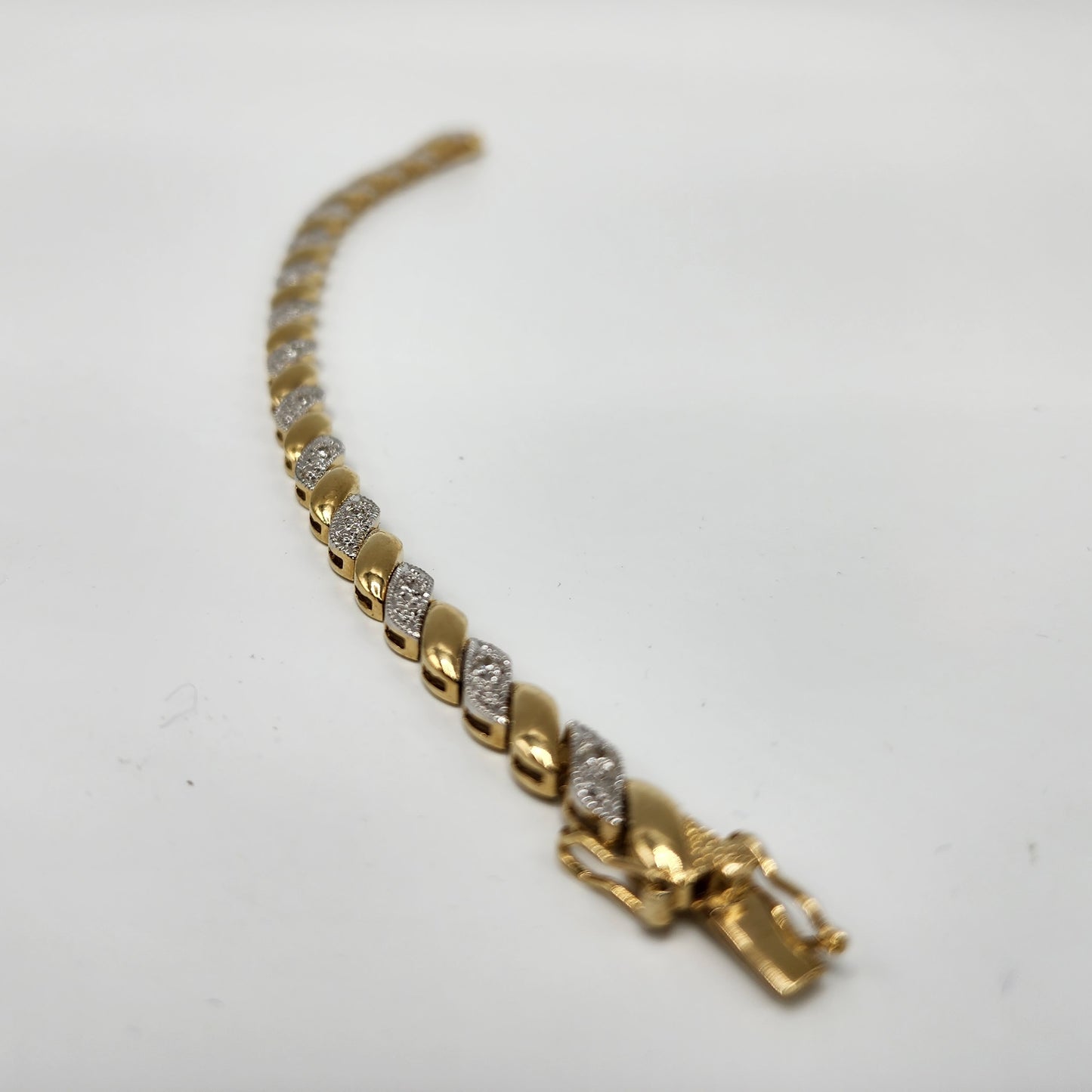 Gold over Sterling Silver Diamond accent Bracelet