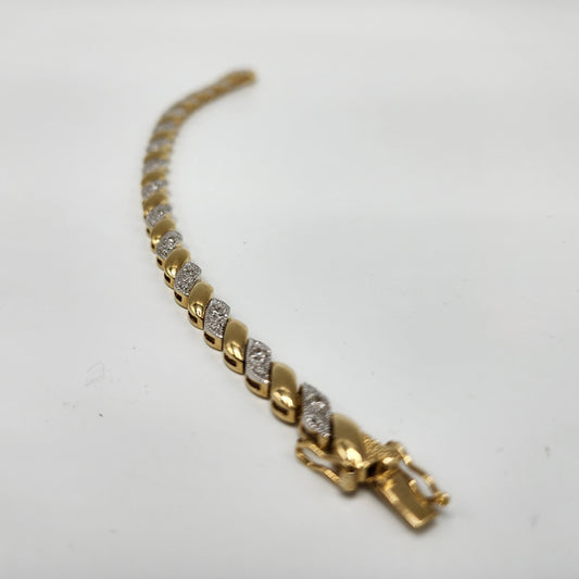 Gold over Sterling Silver Diamond accent Bracelet