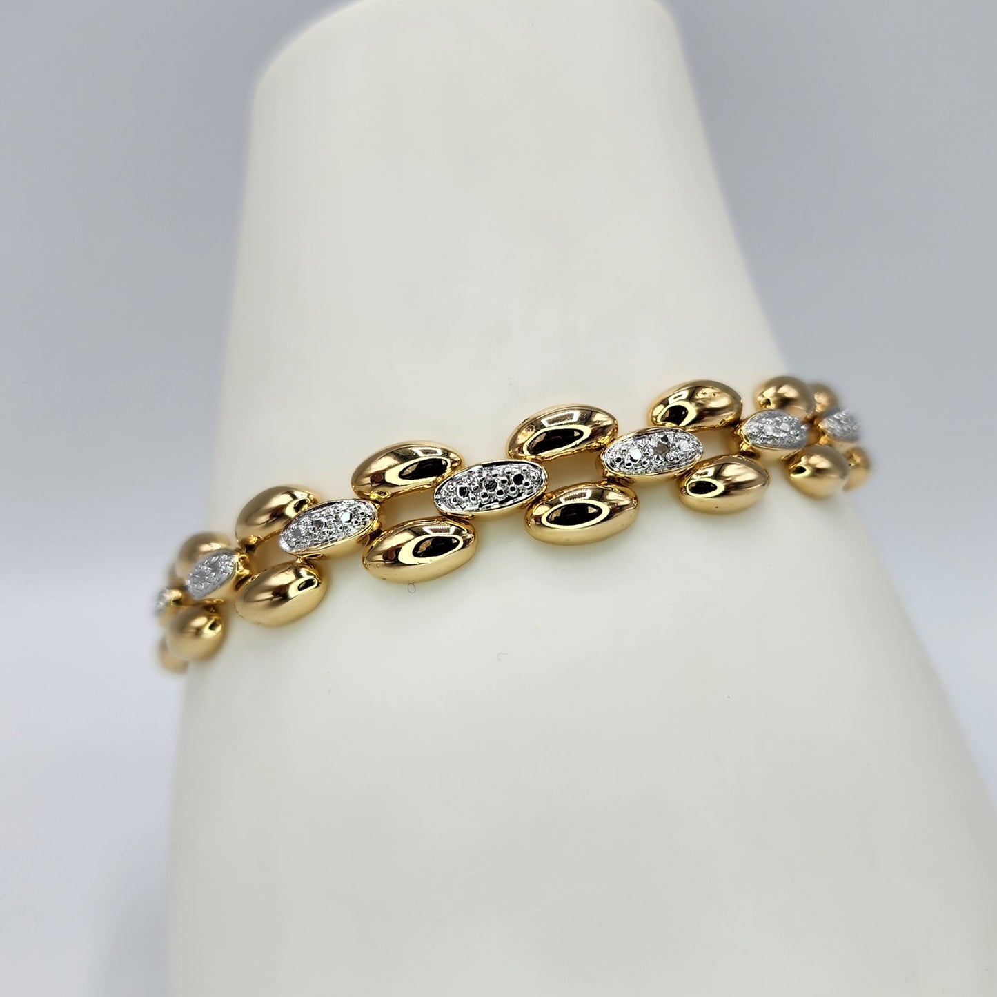 Gold over Sterling Silver Diamond accent Bracelet