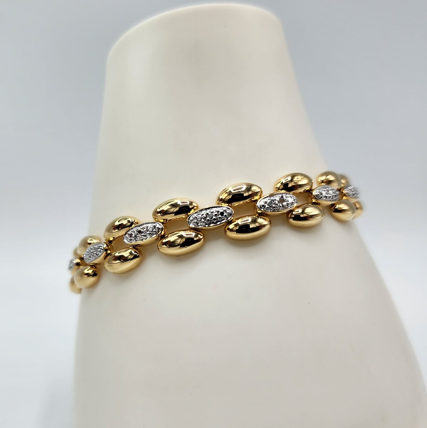Gold over Sterling Silver Diamond accent Bracelet