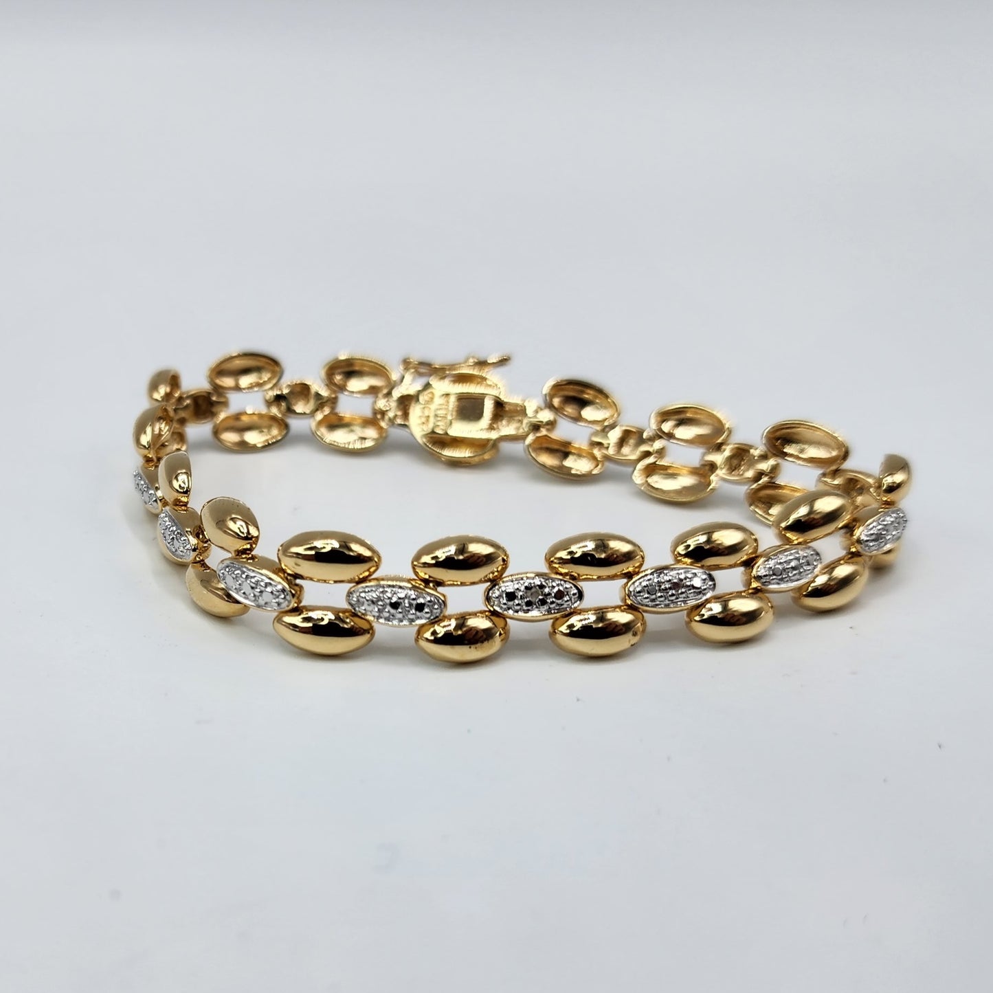 Gold over Sterling Silver Diamond accent Bracelet