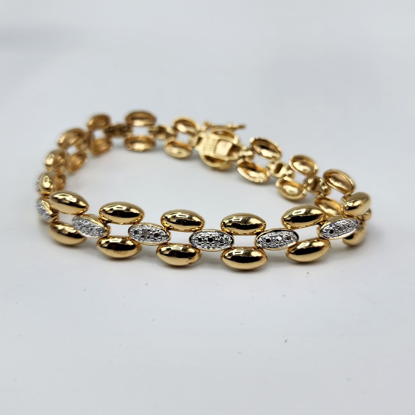 Gold over Sterling Silver Diamond accent Bracelet