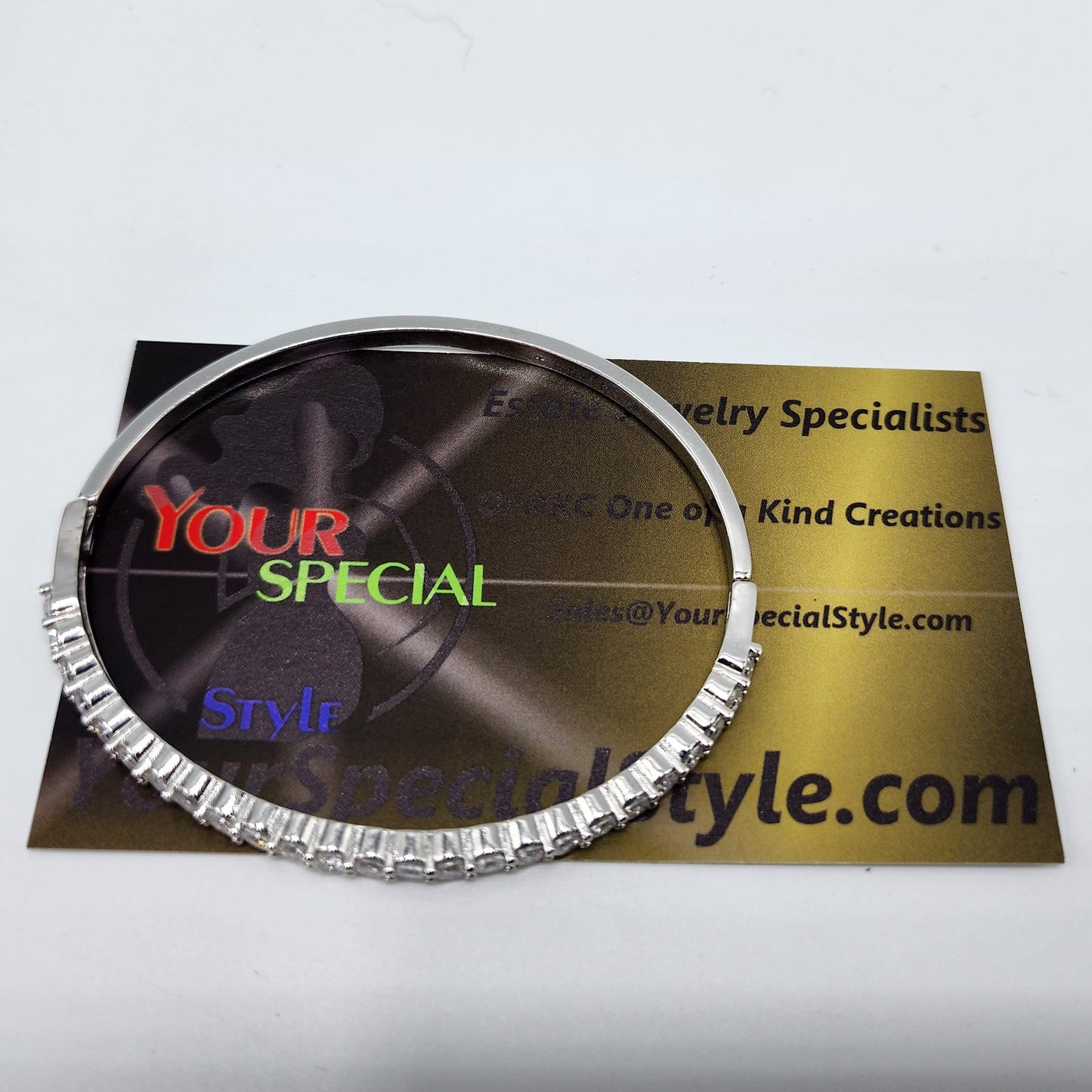 Sterling Silver Crystal Bangle