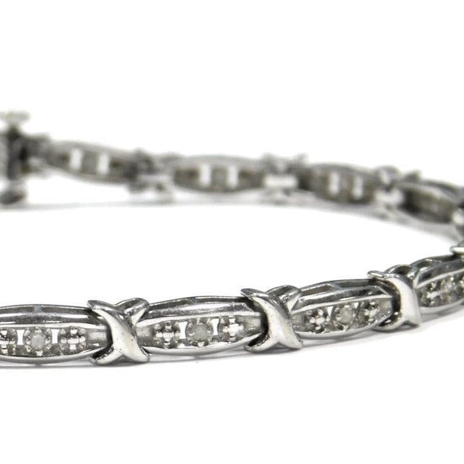 10K White Gold and Diamond Bracelet