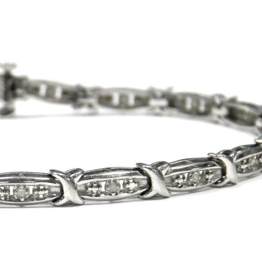 10K White Gold and Diamond Bracelet