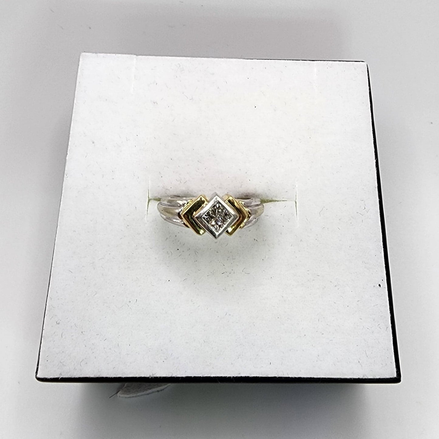 10K Two Tone Gold Diamond Ring