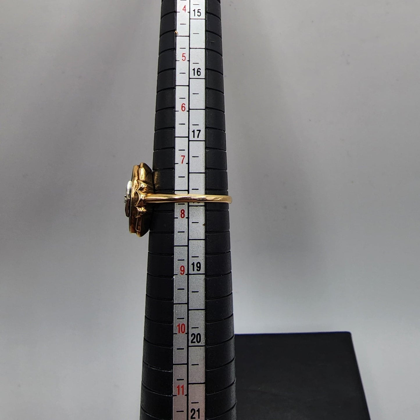 10K Yellow Gold Marquis Cut Onyx & Diamond Accent Ring