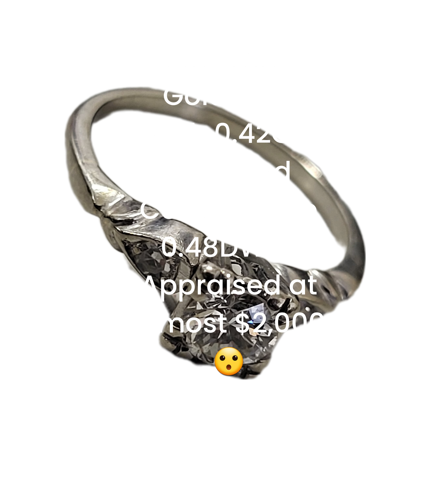 14K White Gold Ring with 0.48CT Diamond