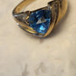 10K Yellow Gold Ring with Topaz and Diamond Accents