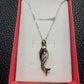 10K White Gold Dolphin Pendant with Diamond Accent