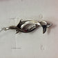 10K White Gold Dolphin Pendant with Diamond Accent