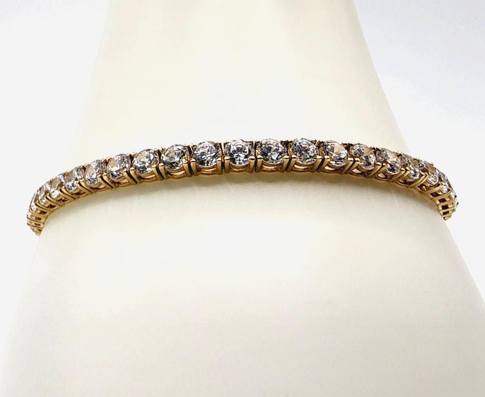 10K Yellow Gold Bracelet With CZ Stones