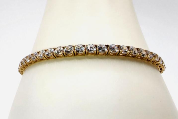 10K Yellow Gold Bracelet With CZ Stones