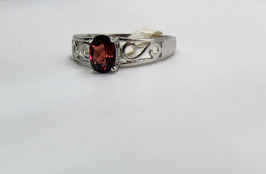 Sterling Silver Garnet Ring