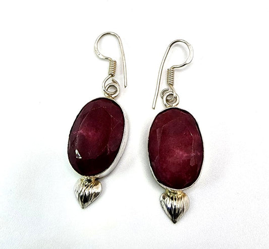 Sterling Silver Earrings with Spinel Gemstones