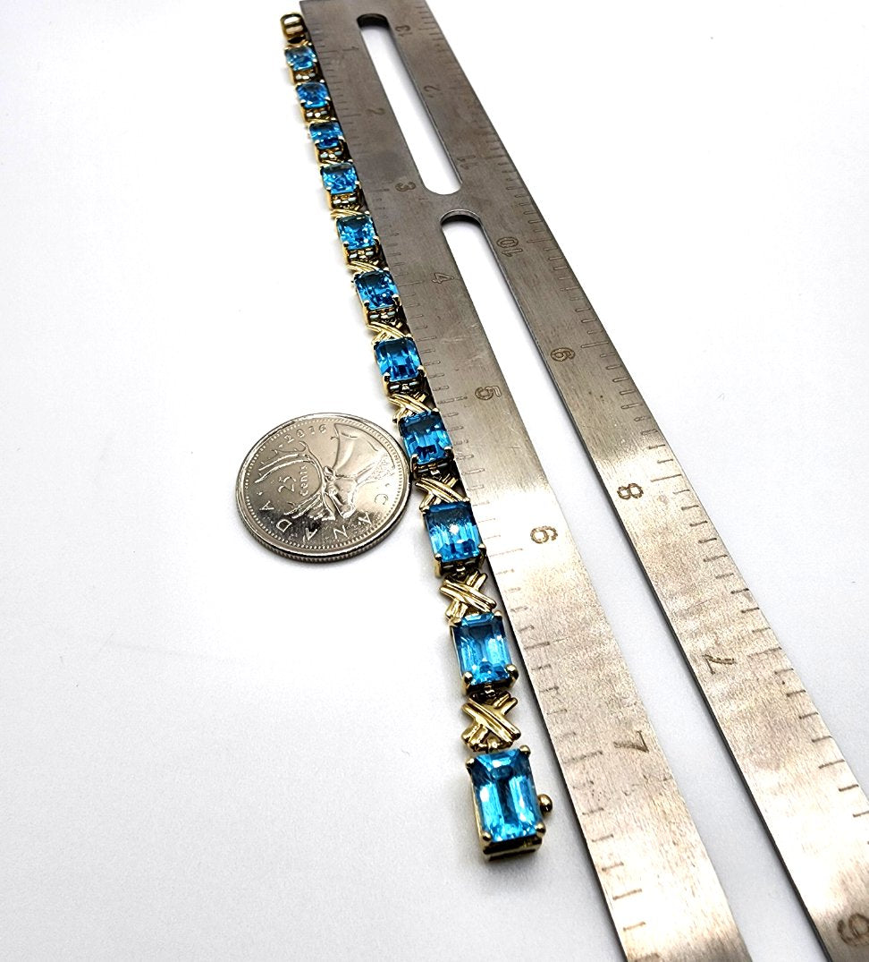 10K Yellow Gold and Topaz Bracelet