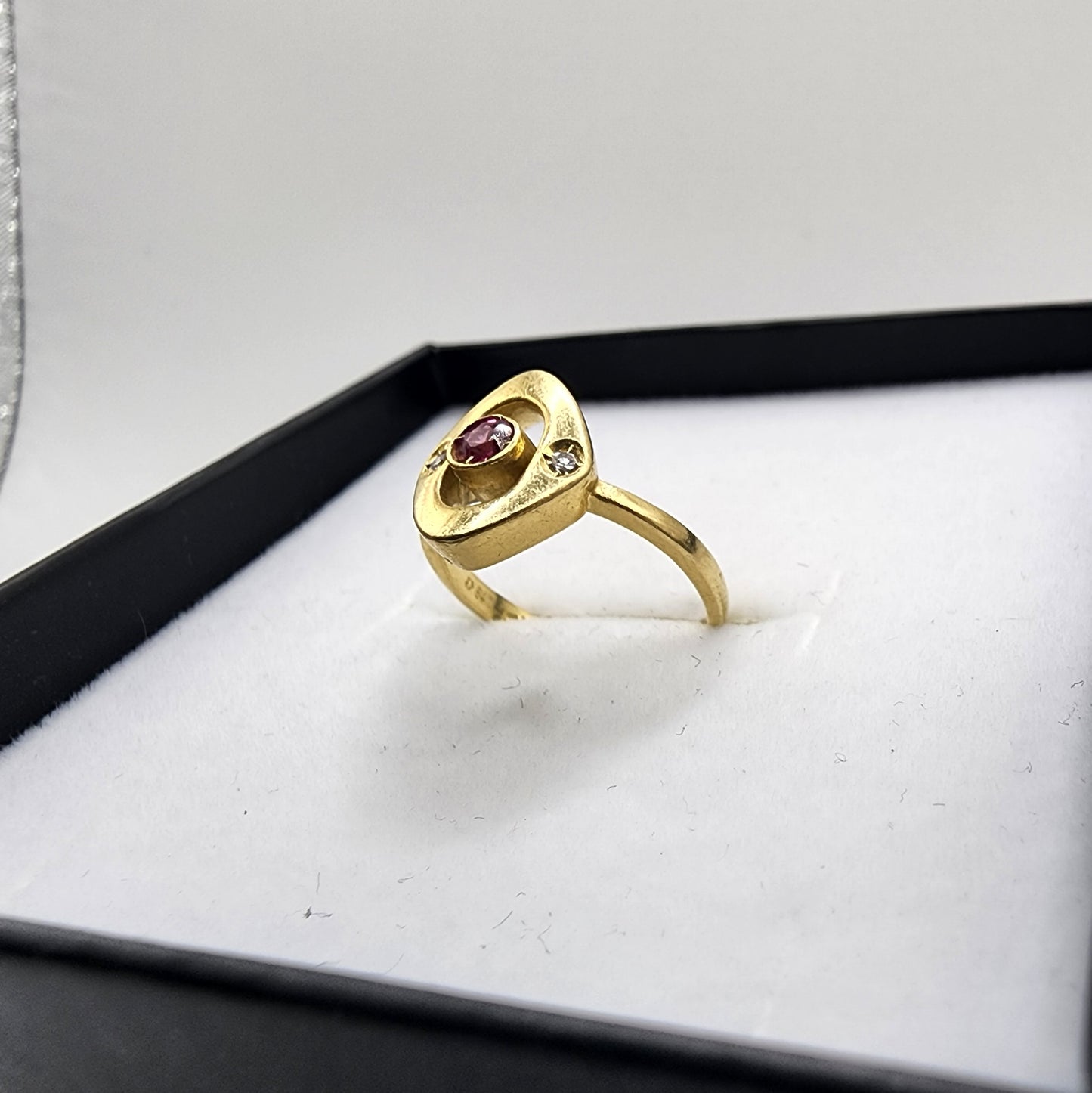 18k Yellow Gold Ruby and Diamond Ring