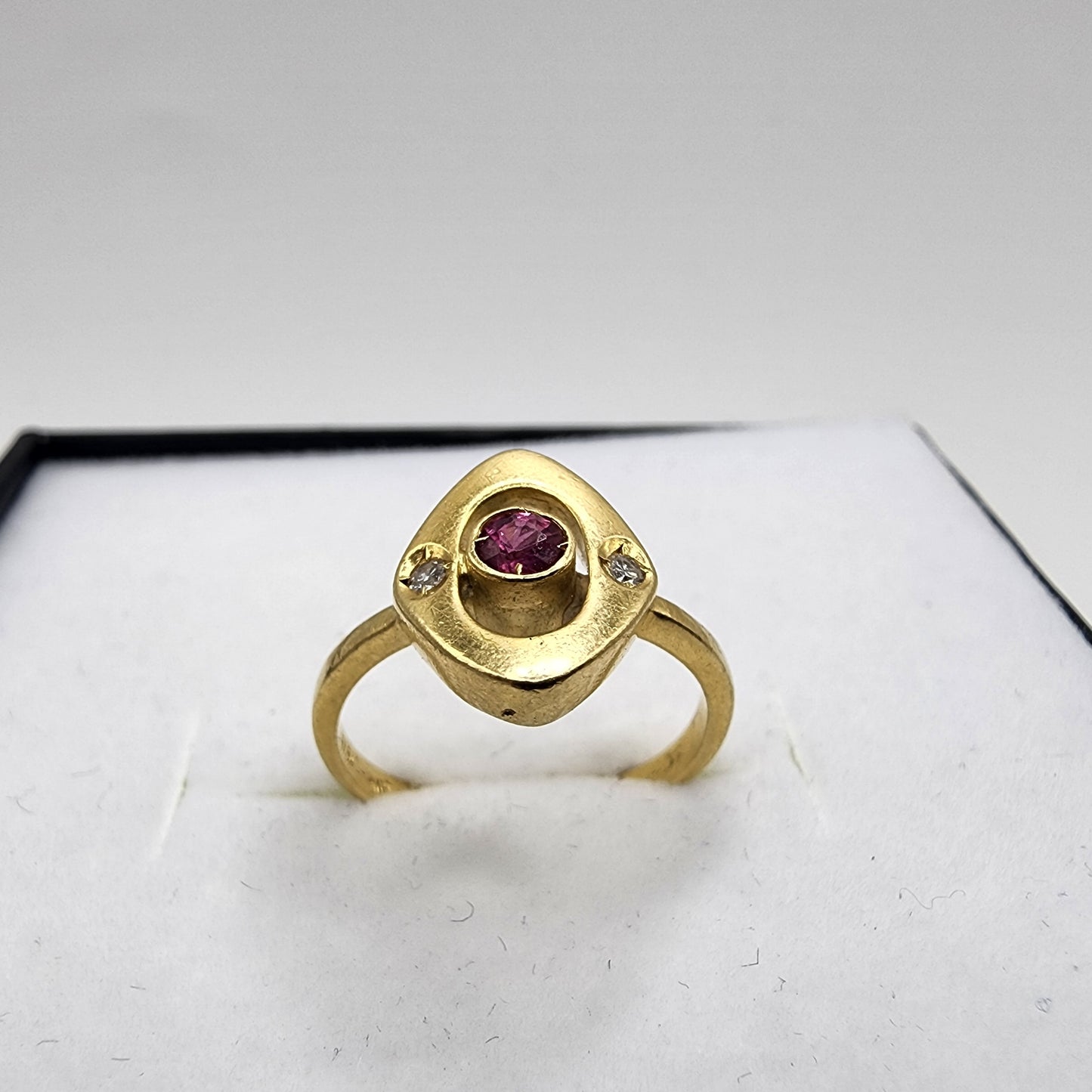 18k Yellow Gold Ruby and Diamond Ring