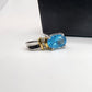 14k Two Tone Gold Topaz & Diamond accent Earrings