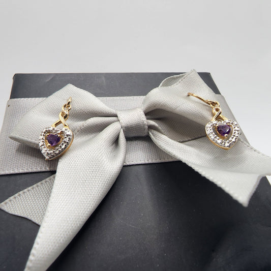 Gold Over Sterling Silver Amethyst Earrings