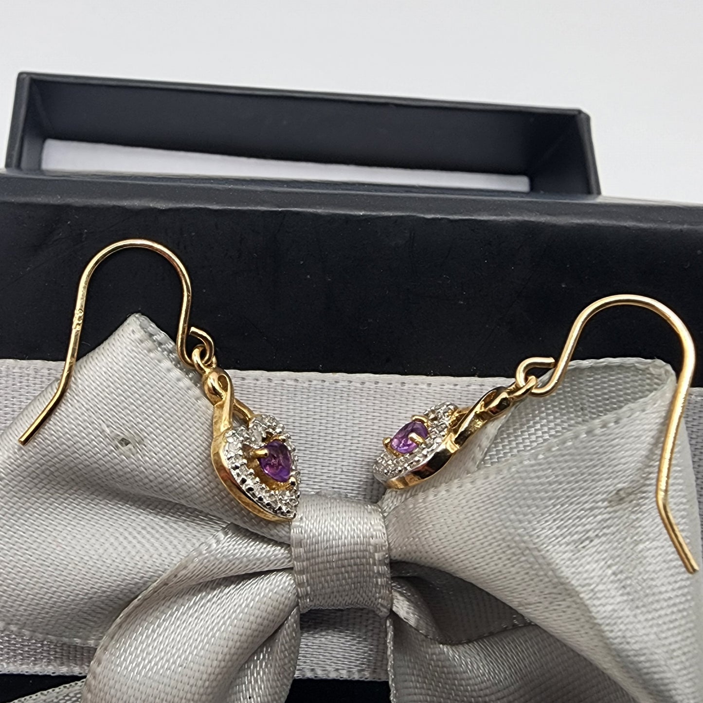 Gold Over Sterling Silver Amethyst Earrings