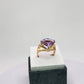 14k Yellow Gold Triangular Cut Amethyst Ring