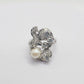 Elegant 14k White Gold Pearl and 1.45ct Diamond Weight Ring