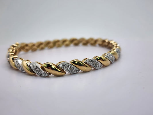 Gold over Sterling Silver Diamond accent Bracelet